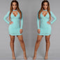 Long Sleeve Irregular Edge Sexy Slim Hip Dress