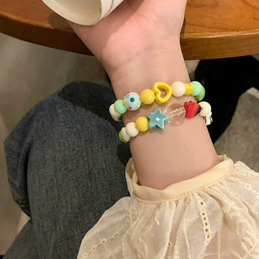 Cute LADYBIRD Beaded Bracelet Female Color